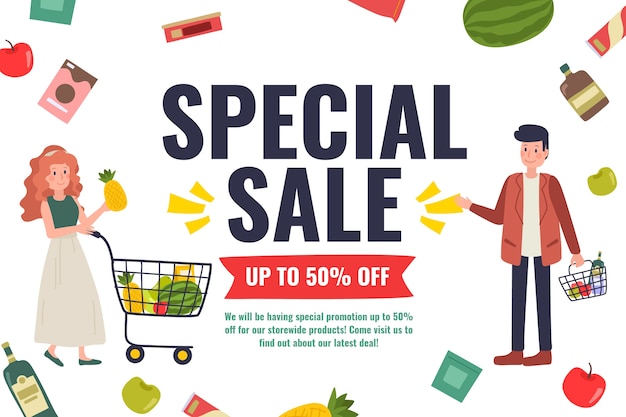 Supermarket sale background design