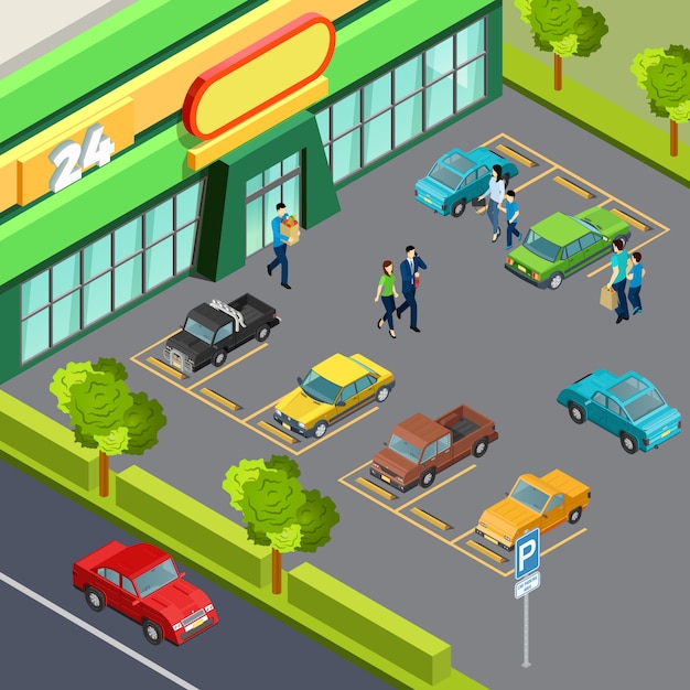 Supermarket With Car Parking