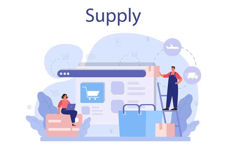 Free Vector supply concept b2b idea global logistic and transportation service company as a customer business partnership modern cargo transportation technologies isolated flat vector illustration
