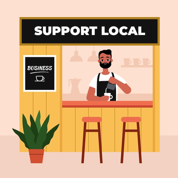 Vettore gratuito supportare il concetto di business locale