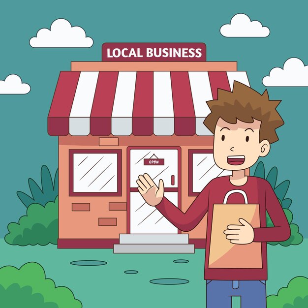 Free vector support local business concept