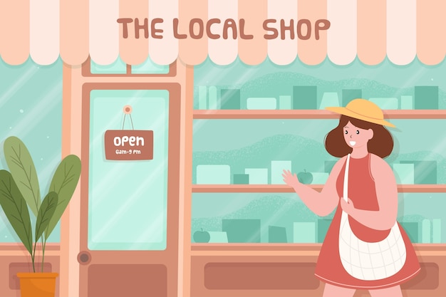 Free vector support local business concept