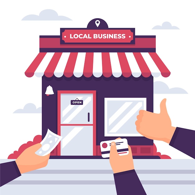 Support local business illustration concept