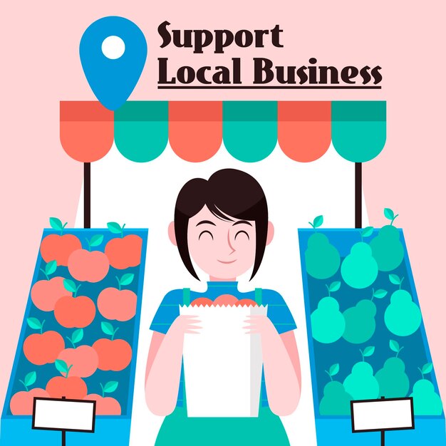 Support Local Business Illustration