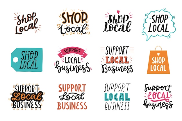 Support local business lettering collection