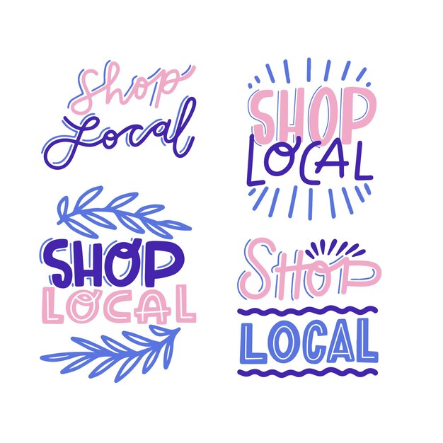 Support local business lettering set theme