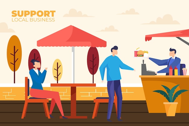 Free vector support local business theme