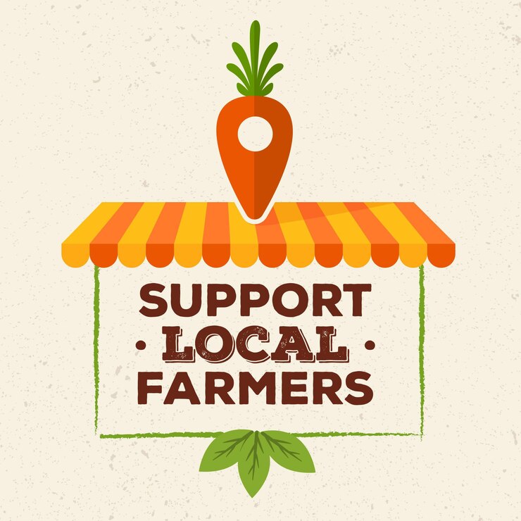 मुफ़्त वेक्टर support local farmers illustrated concept