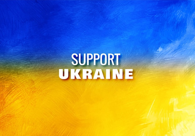 Free vector support ukraine text flag theme with texture background