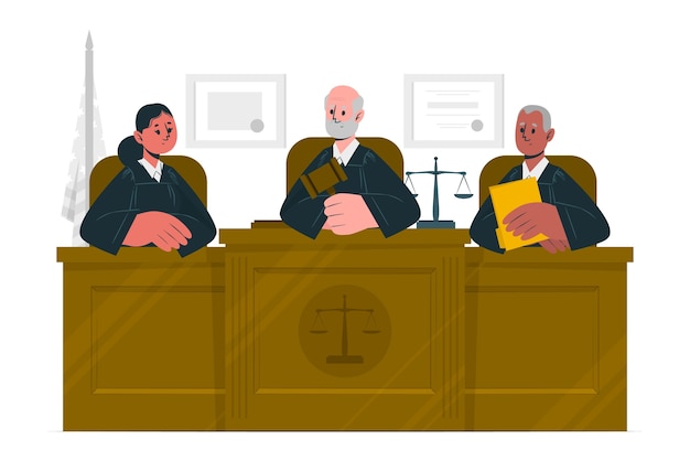 Free vector supreme court concept illustration