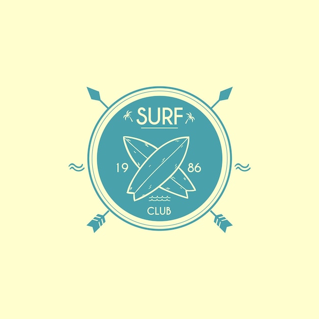 Free vector surf club logo template