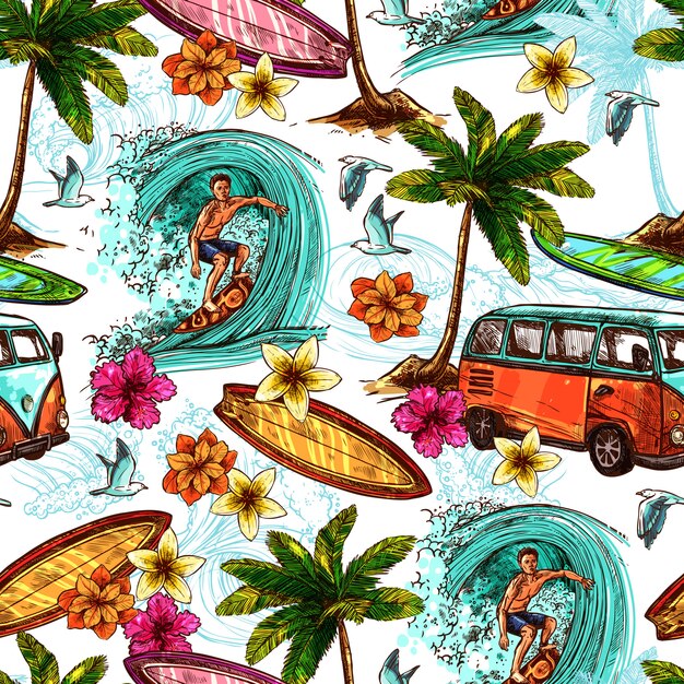 Surf Seamless Pattern