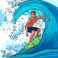 Free vector surfer man background