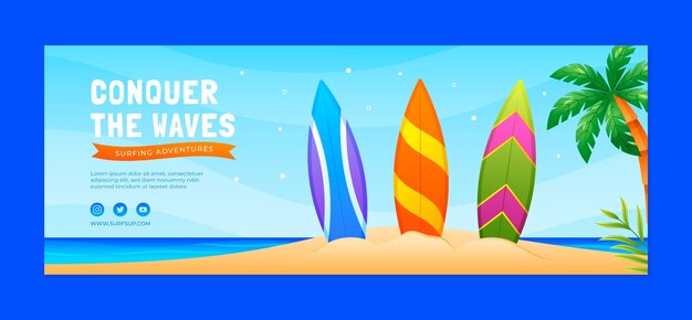 surfing adventure  facebook cover