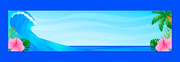 Free vector surfing adventure  twitch banner