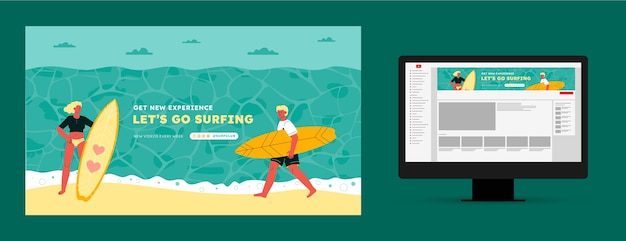 Arte del canale youtube di avventura di surf