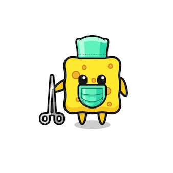 Surgeon sponge mascot character