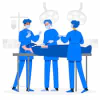 Free vector surgeons doing surgery concept illustration