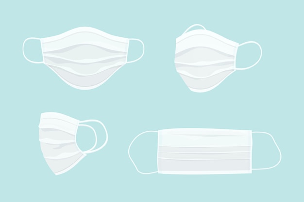 Free vector surgical face mask set