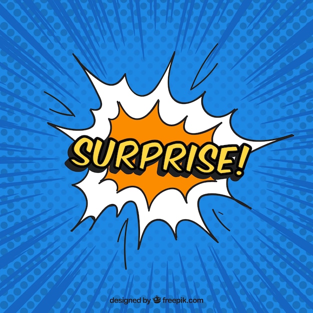 Free vector surprise background in comic style