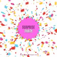 Free vector surprise party with confetti explosion
