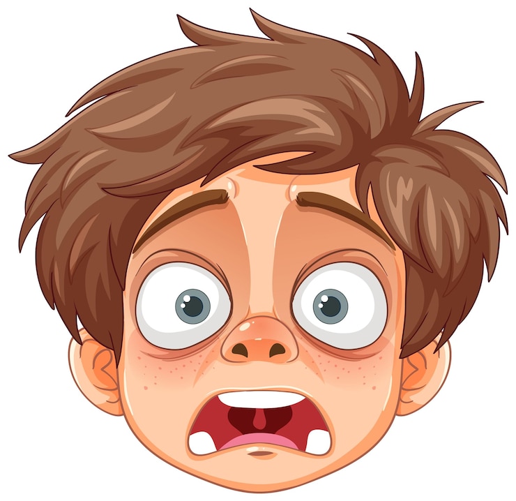 Free Vector surprised boys face illustration