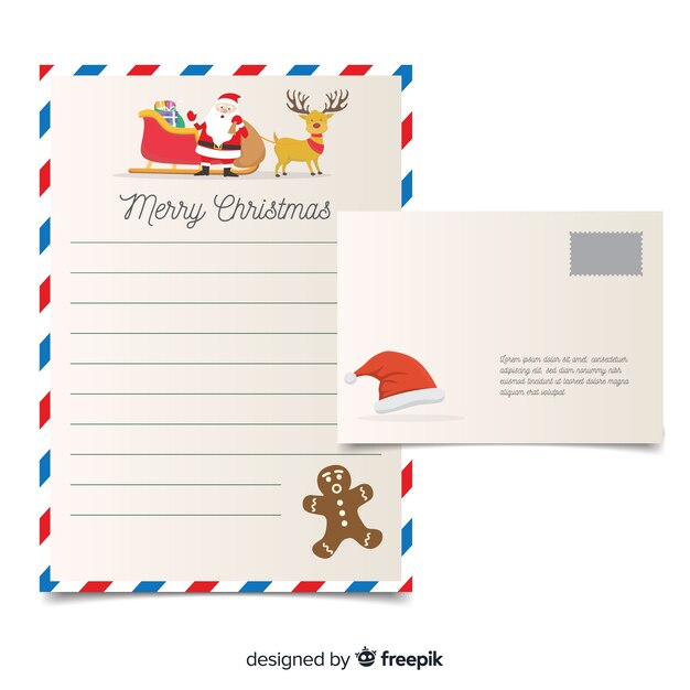 Surprised gingerbread man christmas letter template