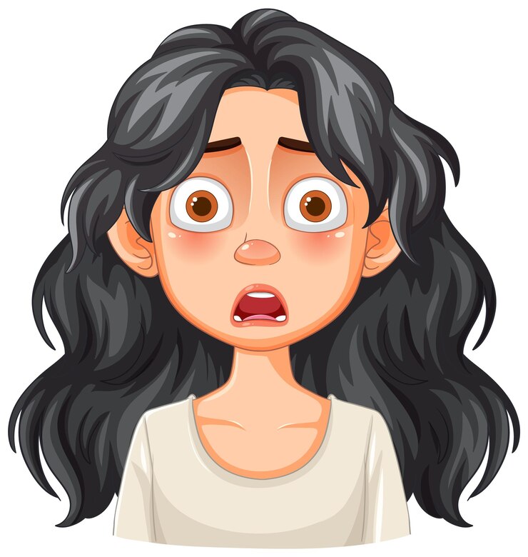 免費 Vector 驚訝的黑頭髮女人