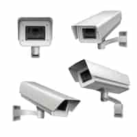 Free vector surveillance camera set