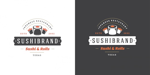 Download Free Sushi Logo And Badge Japanese Food Restaurant With Sushi Salmon Use our free logo maker to create a logo and build your brand. Put your logo on business cards, promotional products, or your website for brand visibility.