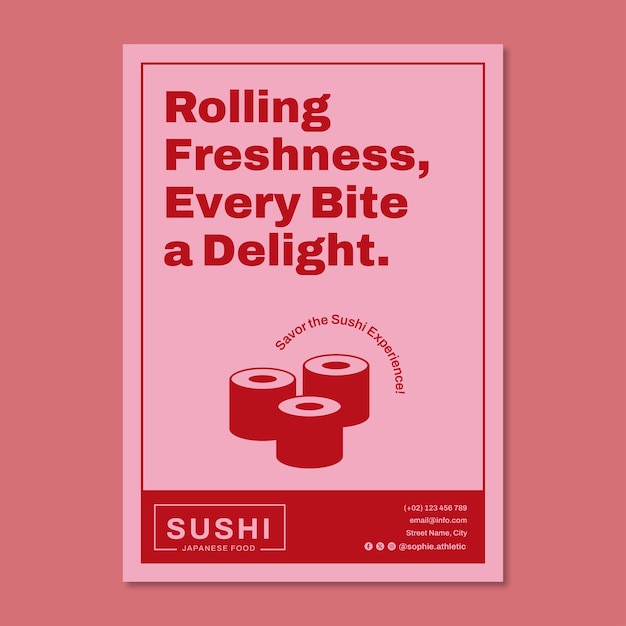 Sushi poster template design