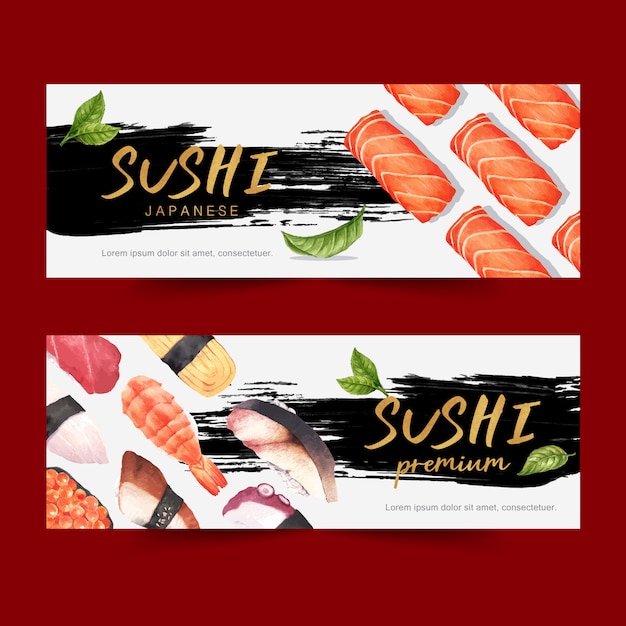Free vector sushi restaurant banner