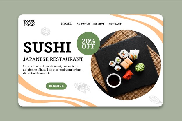 Шаблон целевой страницы суши-ресторана