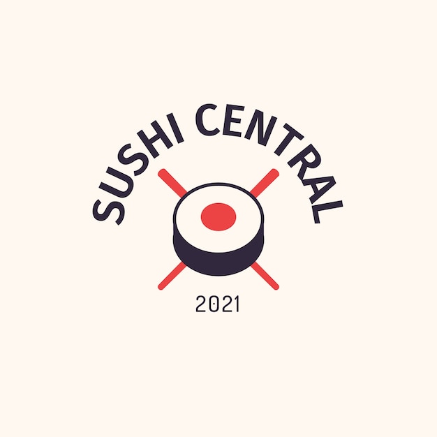 Free vector sushi restaurant  logo design