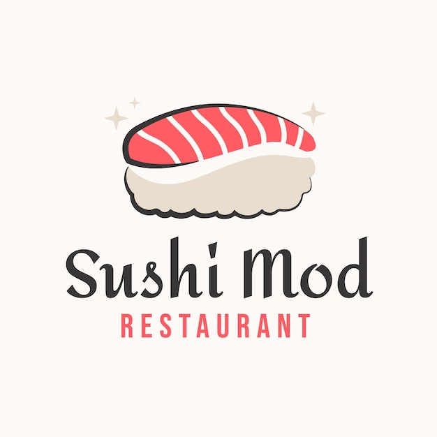 Vettore gratuito progettazione del logo del ristorante di sushi