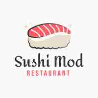 Vettore gratuito progettazione del logo del ristorante di sushi