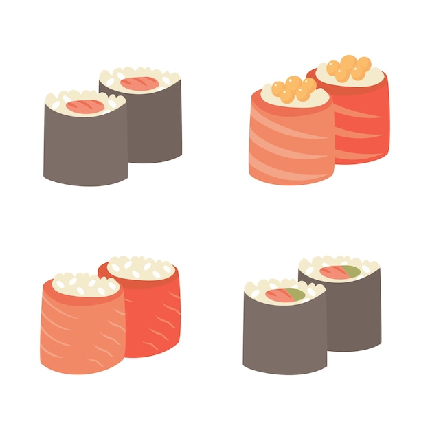 Free vector sushi set with fish