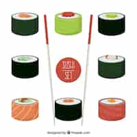 Free vector sushi set