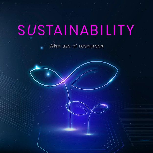 Free vector sustainability environment technology banner template vector