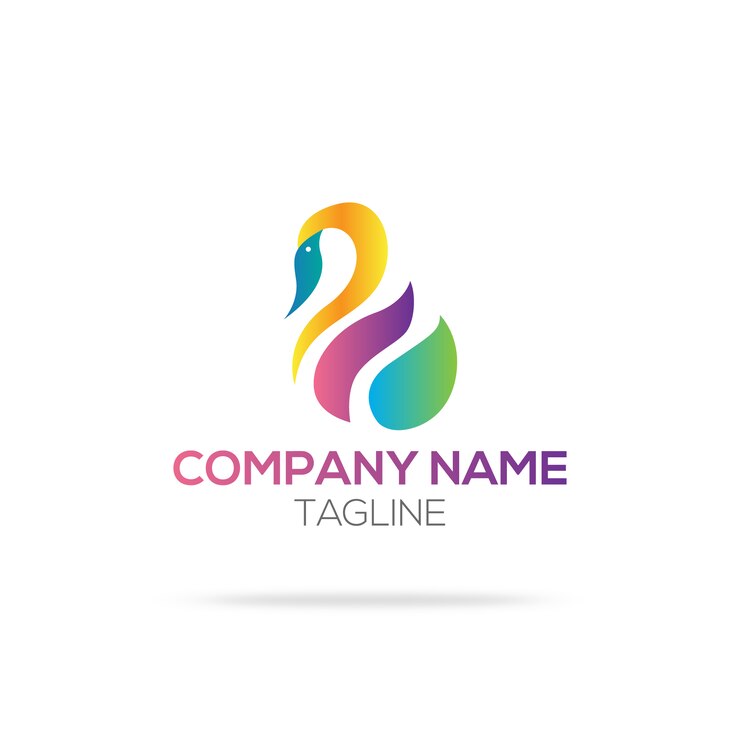 Free Vector swan logo design