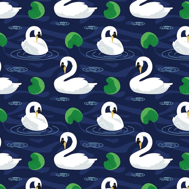 Free vector swan pattern elegant design