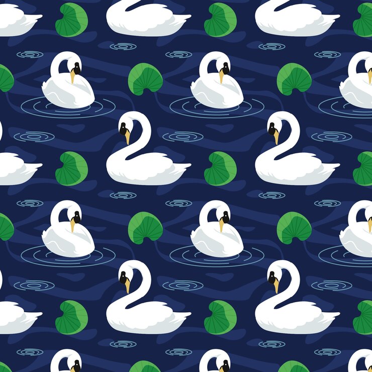 Free Vector swan pattern elegant design