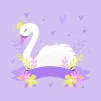 Free vector swan princess concept