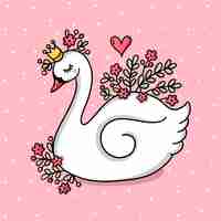 Free vector swan princess concept