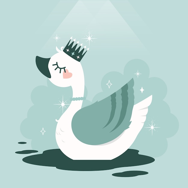 Бесплатное векторное изображение Концепция принцессы лебедя