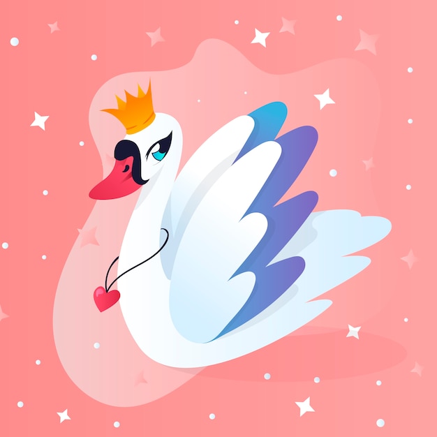 Free vector swan princess concept