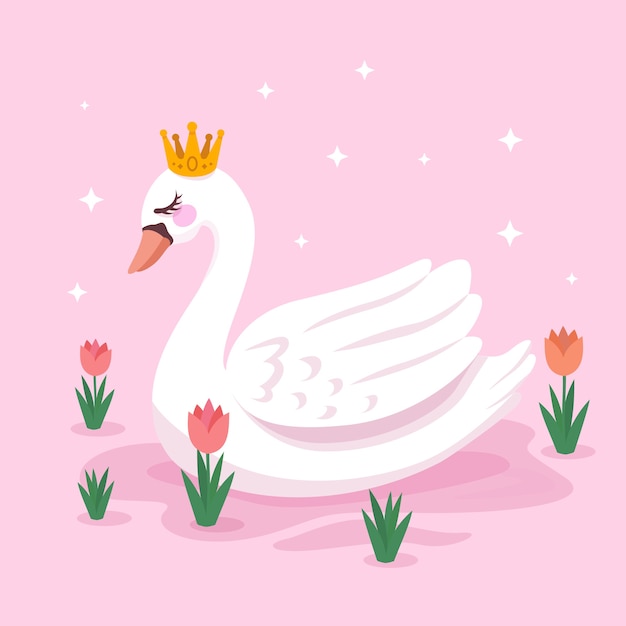 Free vector swan princess concept