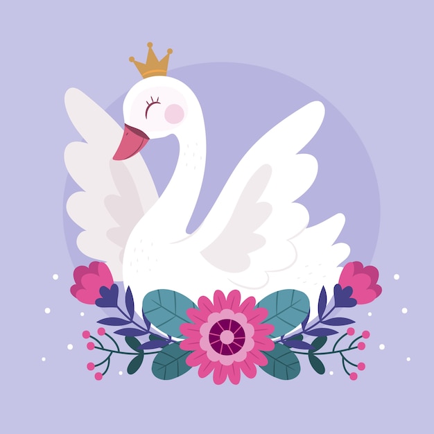 Free vector swan princess concept