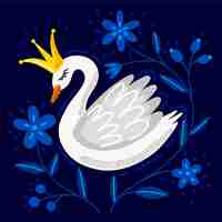 Free vector swan princess concept