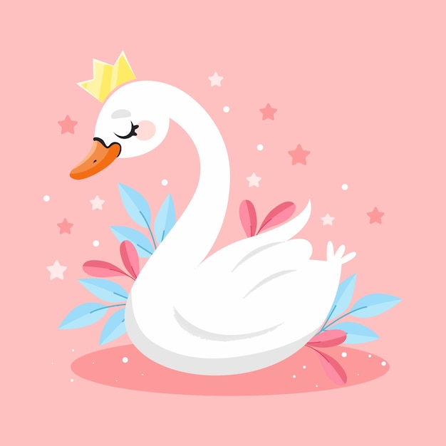 Free vector swan princess concept